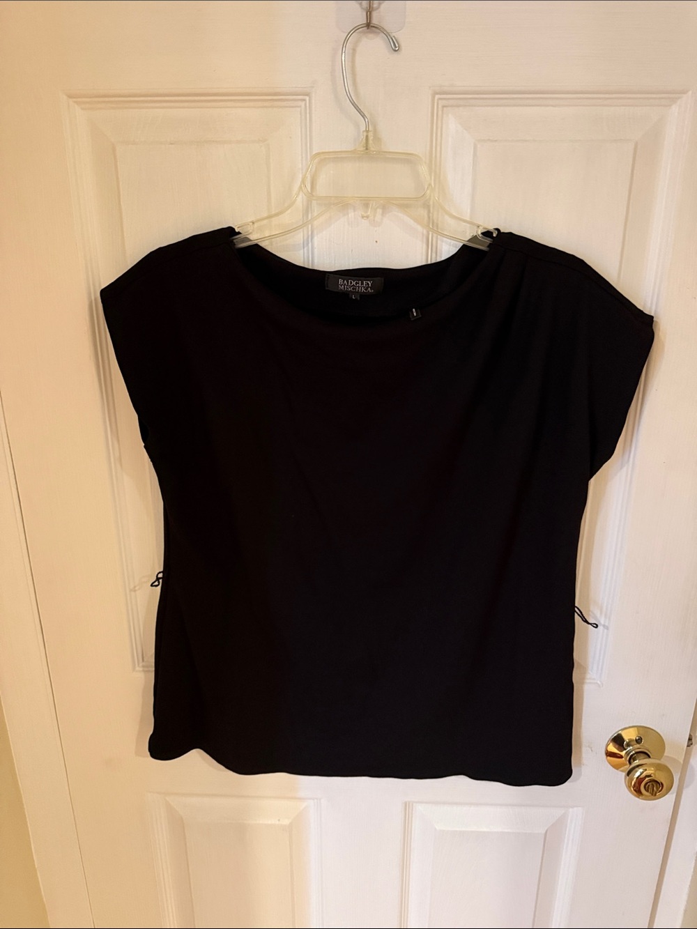 Badgley Mischka Black Short-Sleeve Boatneck Tee